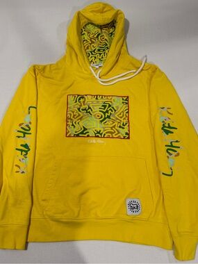 Fashion Nova Yellow Hooded Sweatshirt Collab w/Keith Haring